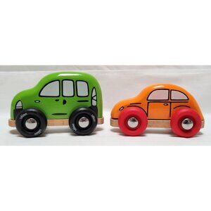Lot of 2 Vilac Chemical Free Wood Toy Cars 905975 & 989889 Made in France